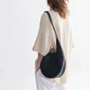 [Celebrity Style] Niche Design Vegetable-Tanned Cowhide Crescent Hobo Bag Artistic Vintage Japanese Egg-shaped Single Shoulder Bag