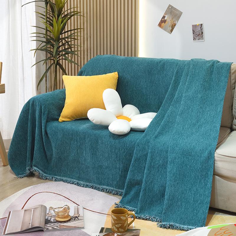 Solid Color Soft Knitted  Blanket   Sofa Protector Solid Smooth Fabric Velvet   Blanket for Bed Travel Protective Cover
