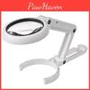 Dual Magnifying 5x Glass 11x Use Table Lamp Super Bright Stand Non Slip Hand Held 8 Led Magnifier