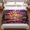 Music General Theme Soft Blanket Personalized Custom Name Text Print Warm Blanket Home Sofa Bedroom Decor