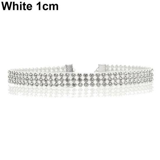 

Women s Fashion Punk Full Rhinestone Wide Choker Collar Necklace Party Jewelry Does Not Apply білий