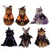 Cat Witch Hat Set Halloween Costume, Cute Ghost Cloak, Funny Pet Costume for Small Pets Festival Outfit, Kitty Cosplay Cape Holiday Party Accessories