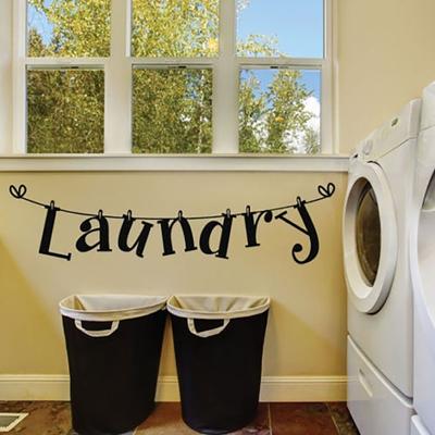 Fashion Laundry Letters Room Wall Sticker Home Bedroom Decor Removable Decal