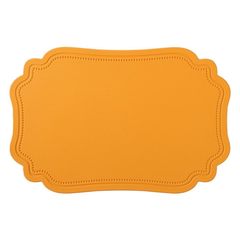 4 Piece Retro Irregular Tableware Pad Waterproof Washable Table Mat PU Leather Scratch Resistant Heat Insulated Mat