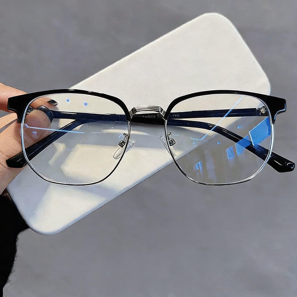 Vintage Browline Anti-Blue Light Reading Glasses Men Women Retro Half Frame Presbyopic Eyeglasses Computer Optical Spectacles