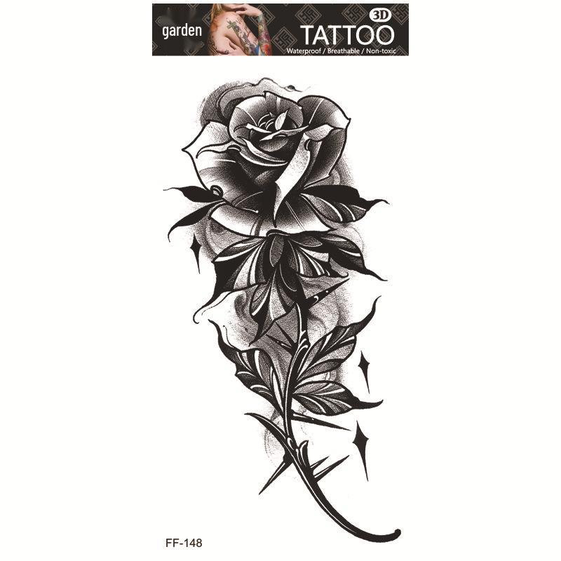 Adesivi per Tatuaggi Yuanhua Impermeabili con Totem Testa di Lupo e Testo Arabo