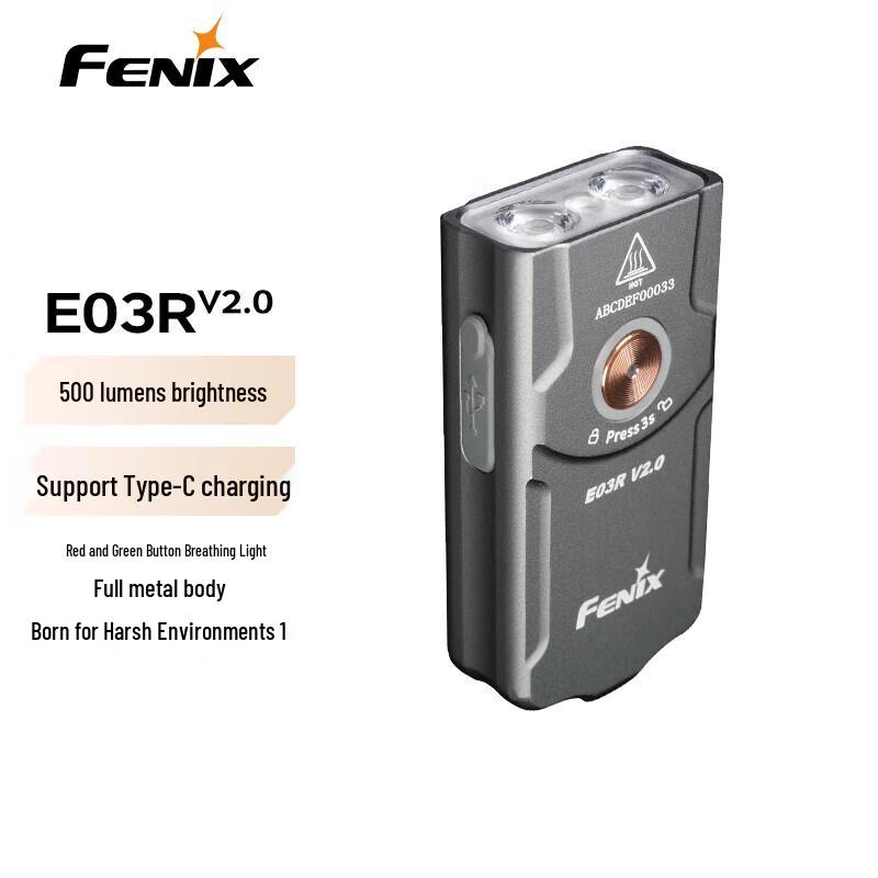 Fenix E03R V2.0 500 Lumen EDC Keychain Flashlight