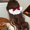 Pearl Bowknot Banana Clip Hair Clips Bow Vertical Clip Cute Lace Bow Hairpin Women