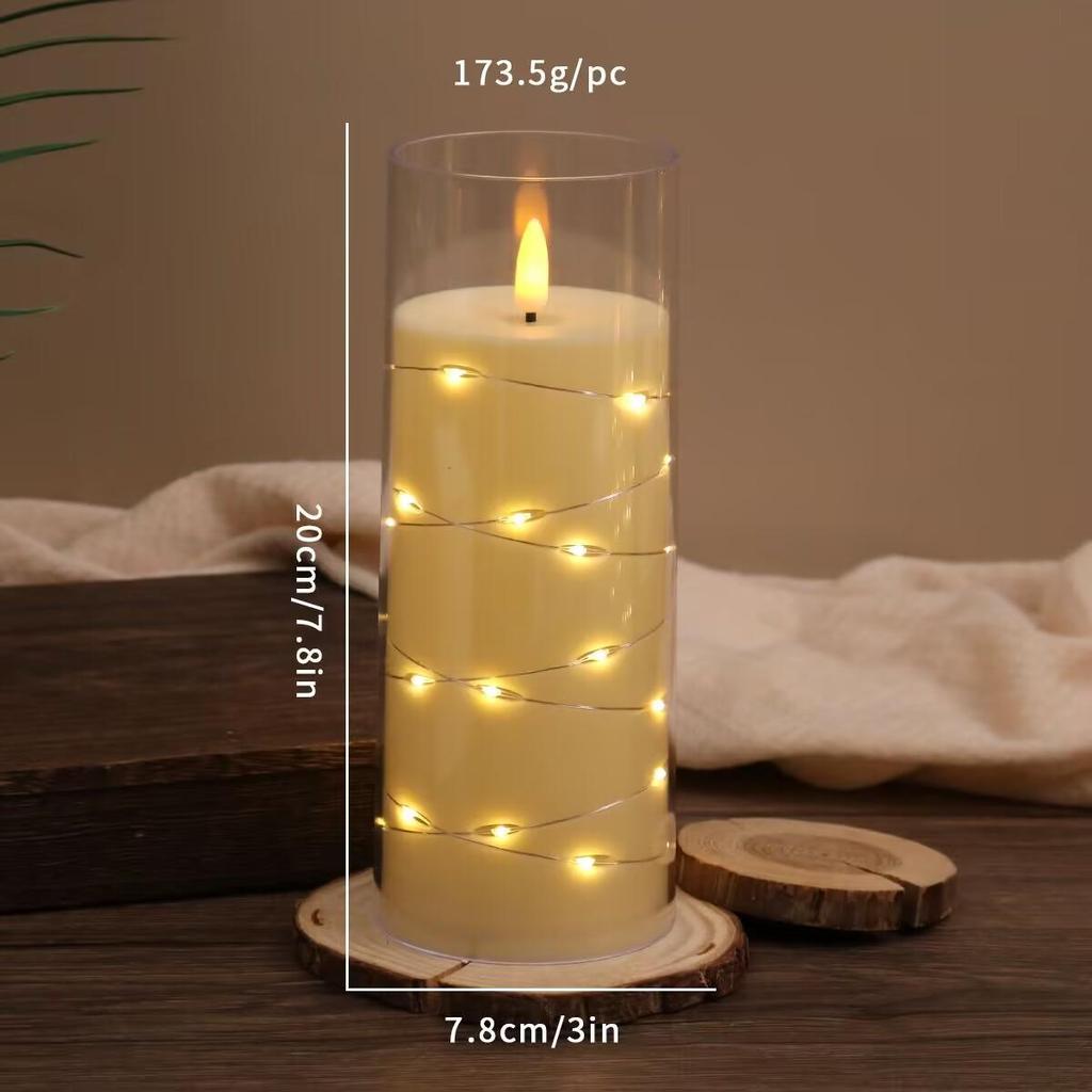 LED Acrylic Candle Lights for Christmas, Weddings, Parties, and Restaurants
