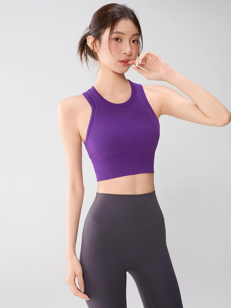 Women's High-Support Shockproof Yoga Vest Sports Bra - Beautiful Back Design for Running, Fitness, and Yoga Training.