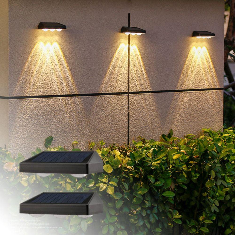 3LED Waterproof Solar Wall Lamps 2LED Solar Wall Lights Yard Atmosphere Wall Lights  Decor