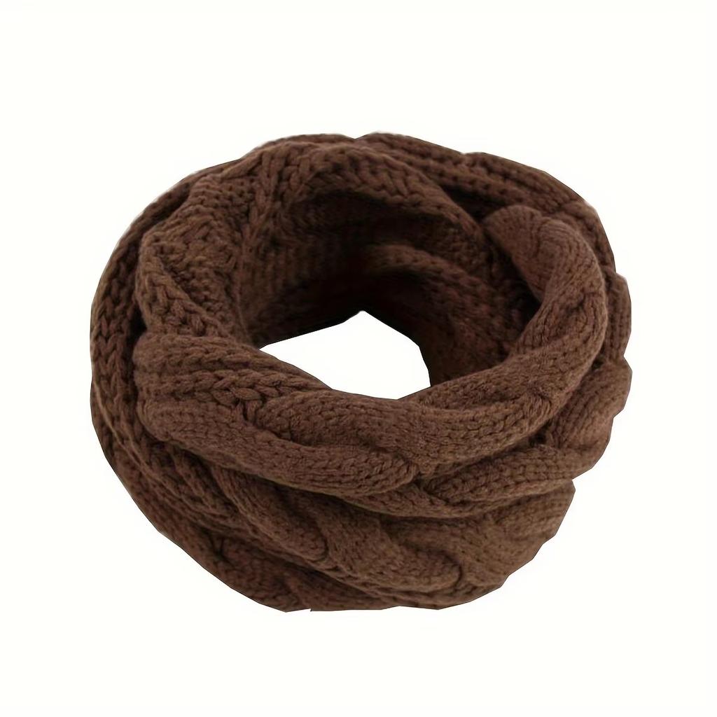 Herbst und Winter Verdickung Einfarbige Plüsch Strickwaren Krapfen Schal Outdoor Wärme Kabelloser Ring Schal