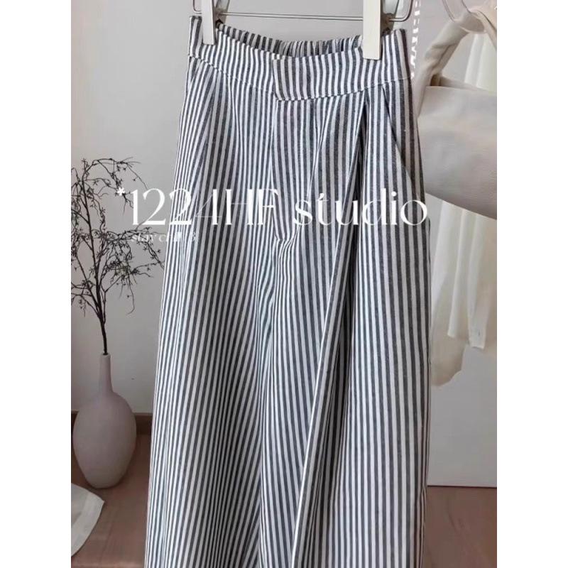 Empfehlung: Japanische gestreifte Leinen-Hose für Damen – Neuer Stil, lässig, weit geschnitten und vielseitig.