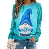 Popular European & American Women's Christmas Snowman Print Loose Long Sleeve Top