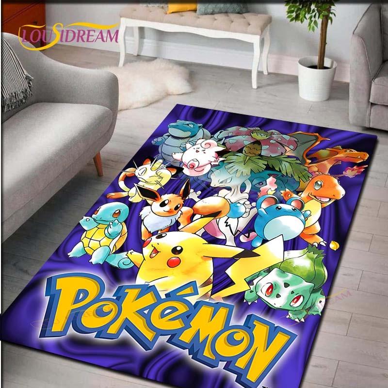 Pokemon Rug Cartoon Carpets Anime Carpet Living Room Tea Table Mats Bedroom Rug Washable Floor Mats Household Area Mat Gift