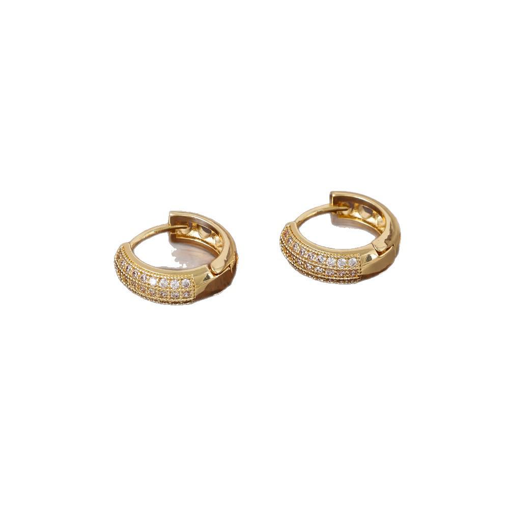 Micro-inlaid Zirconia Earring Buckles: Luxurious Small Hoops, Fashionably Versatile & Trendy