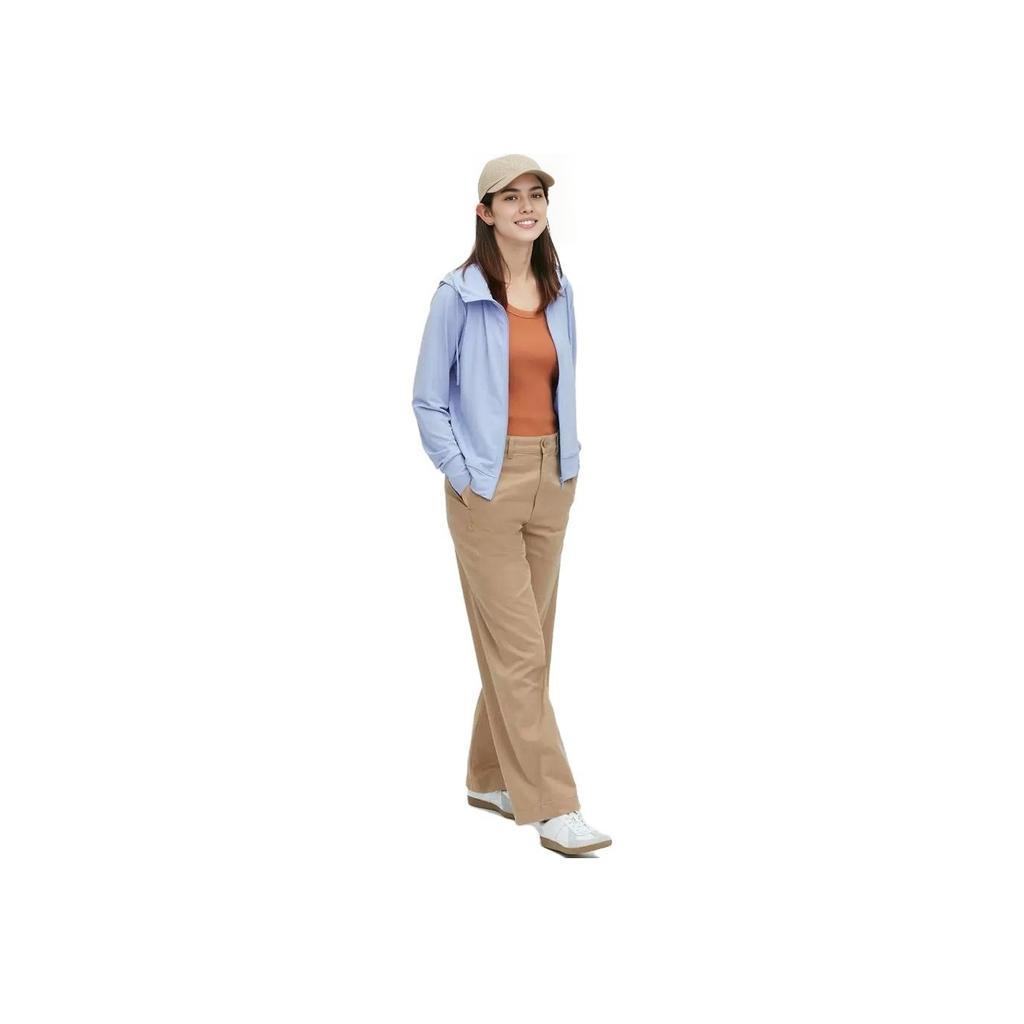 Uniqlo UV Protection Cooling Hooded Breathable Sun Protection Jacket Women Jackets Sea-Salt-Blue 456261-61