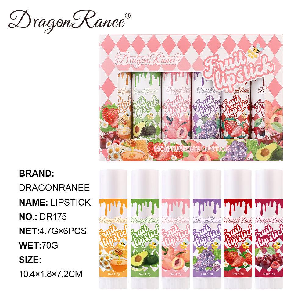 

Women s Lip Balm & 6-Color Lipstick Set - Strawberry Peach, Colorless Moisturizer with Mirror Finish