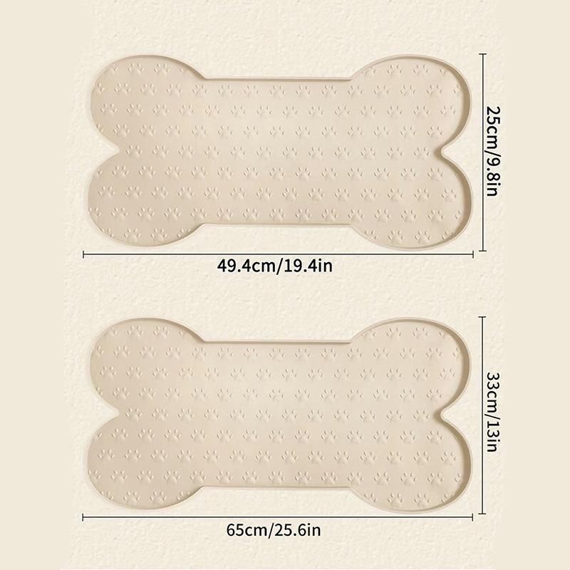 Funny Bone Shapes Silicone Dog Feeding Mat Non-Slip Waterproof Washable Pet Placemat with Powerful Suction Perros Accesorios