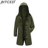 BITCED Autumn/Winter Water-Repellent Hooded Trench Coat Women's Casual Long Coat Loose Fit Plus Size Outdoor Rainwear