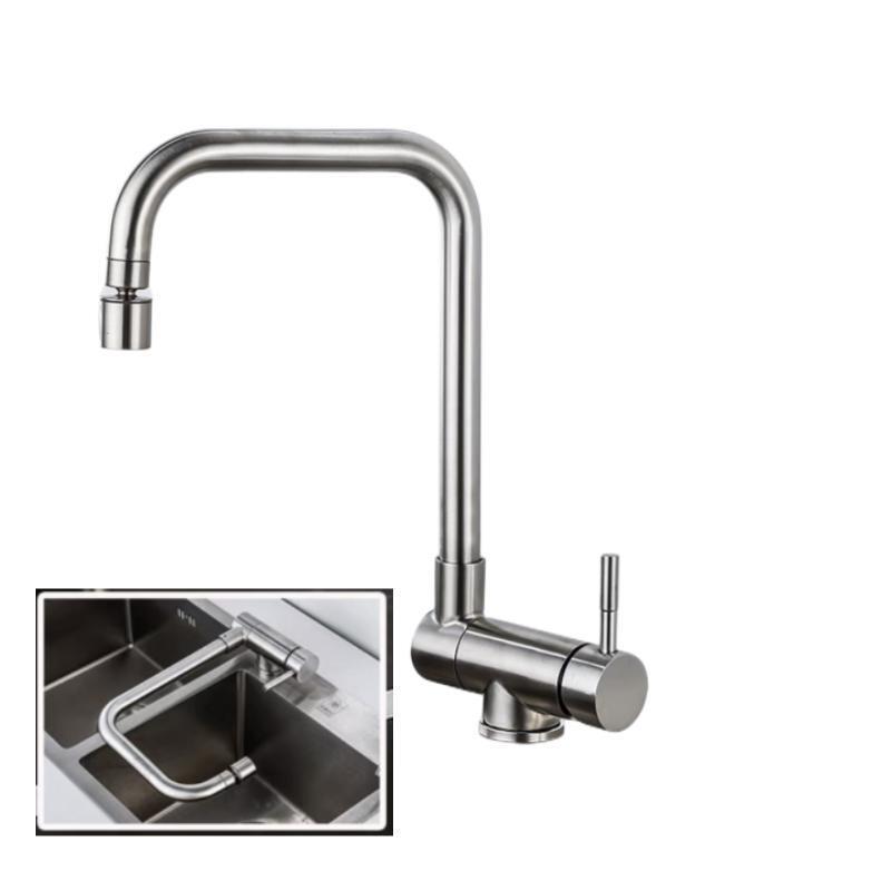 304 Stainless Steel Kitchen Sink Faucet Collapsible Rotating Basin Faucet Deck Mounted Cold And Hot Water sink Tap Nickel/Black