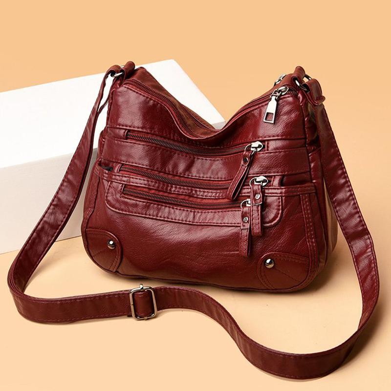 Luxury Waterproof PU Leather Shoulder Bag for Women Designer Crossbody Messenger Bag New Female Handbag