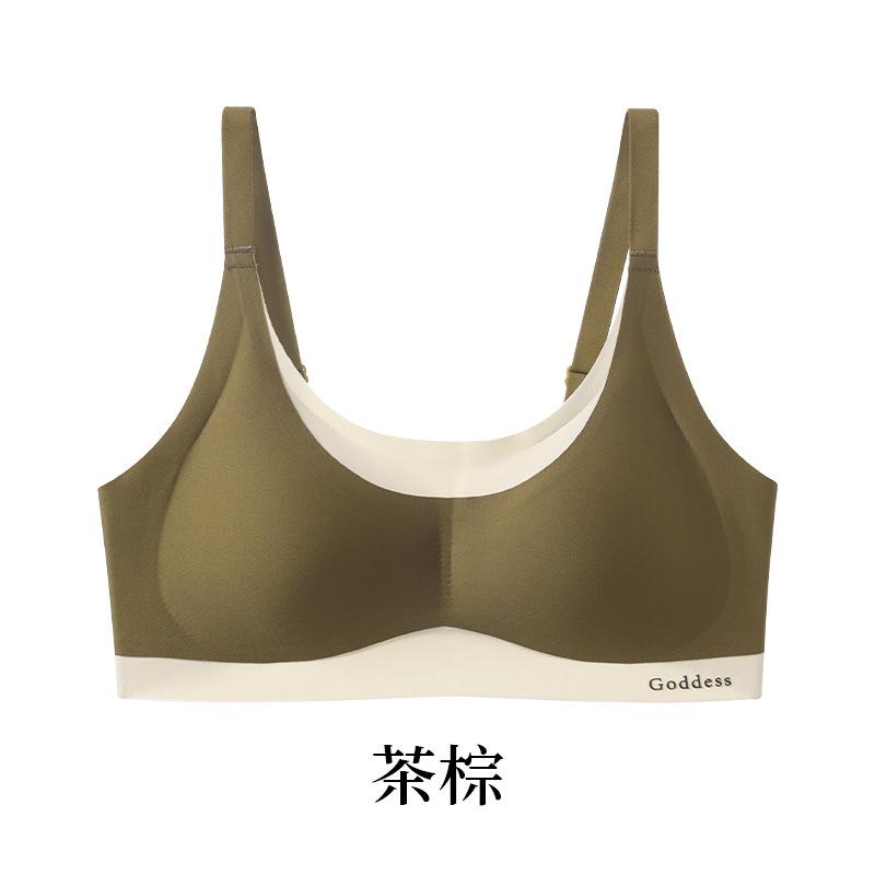 

Fresh milk lasagna contrasting latex seamless sports lift gathering jelly glue fixed thin bra m(recommended 42.5-50kg )