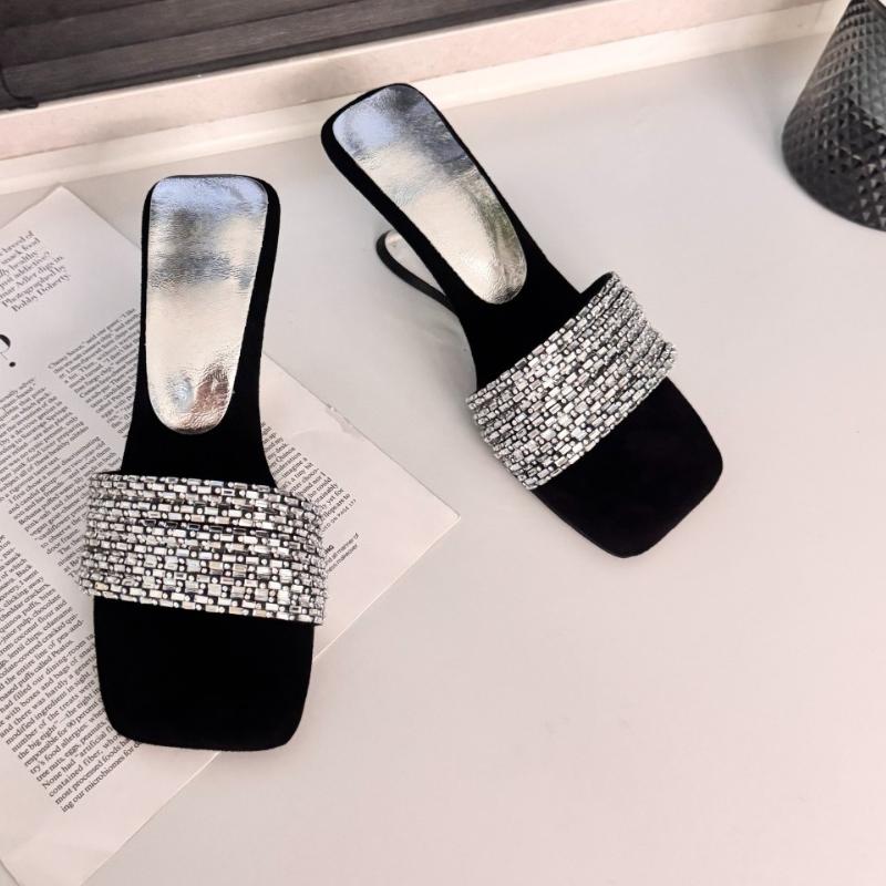 Fashion Crystal Women Flats Slippers Elegant Fashion Shoes Dress Woman Sandals Summer 2025 Party Luxury Slides New Mujer De Zapatillas