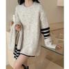 Autumn and Winter New Pullover Knitted Sweater Women's Retro Scarf Two-piece Set Loose Casual Knitted Sweater Women