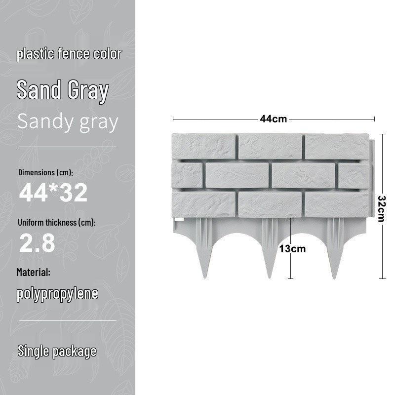 Thickened Simulated Stone Plastic Picket Fence for Balcony and Garden