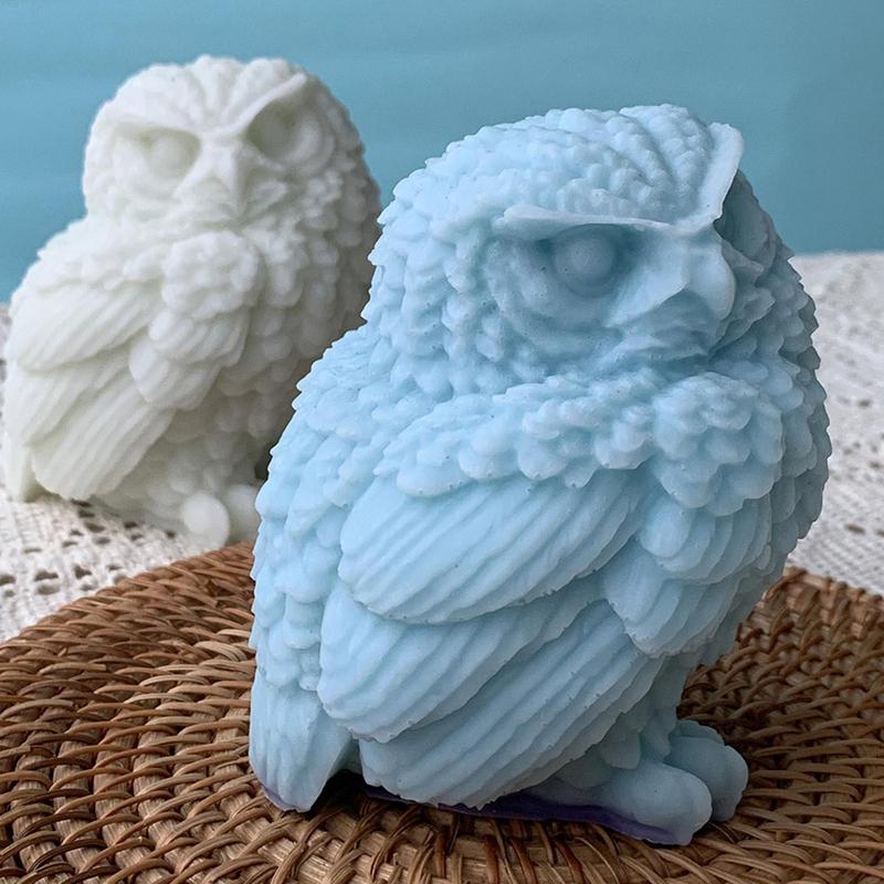 3D Owl Silicone Molds Easy Release Owl Candle Soap Mold Silicone Owl Mold For Chocolate Candy Cake Decor Candle Soap Clay