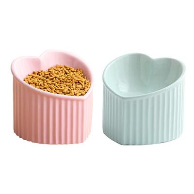 5.5 Inch Raised Cat Ceramic Bowl Anti Vomiting Stress Free Microwave Dishwasher Safe Elevated Cat Food Dish