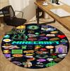 Gamer Pattern Round Rug, Indoor/Outdoor Mat, for Picnic, Gameroom, Bedroom, Office, Living Room, Home Decor Carpet, Birthday Gift