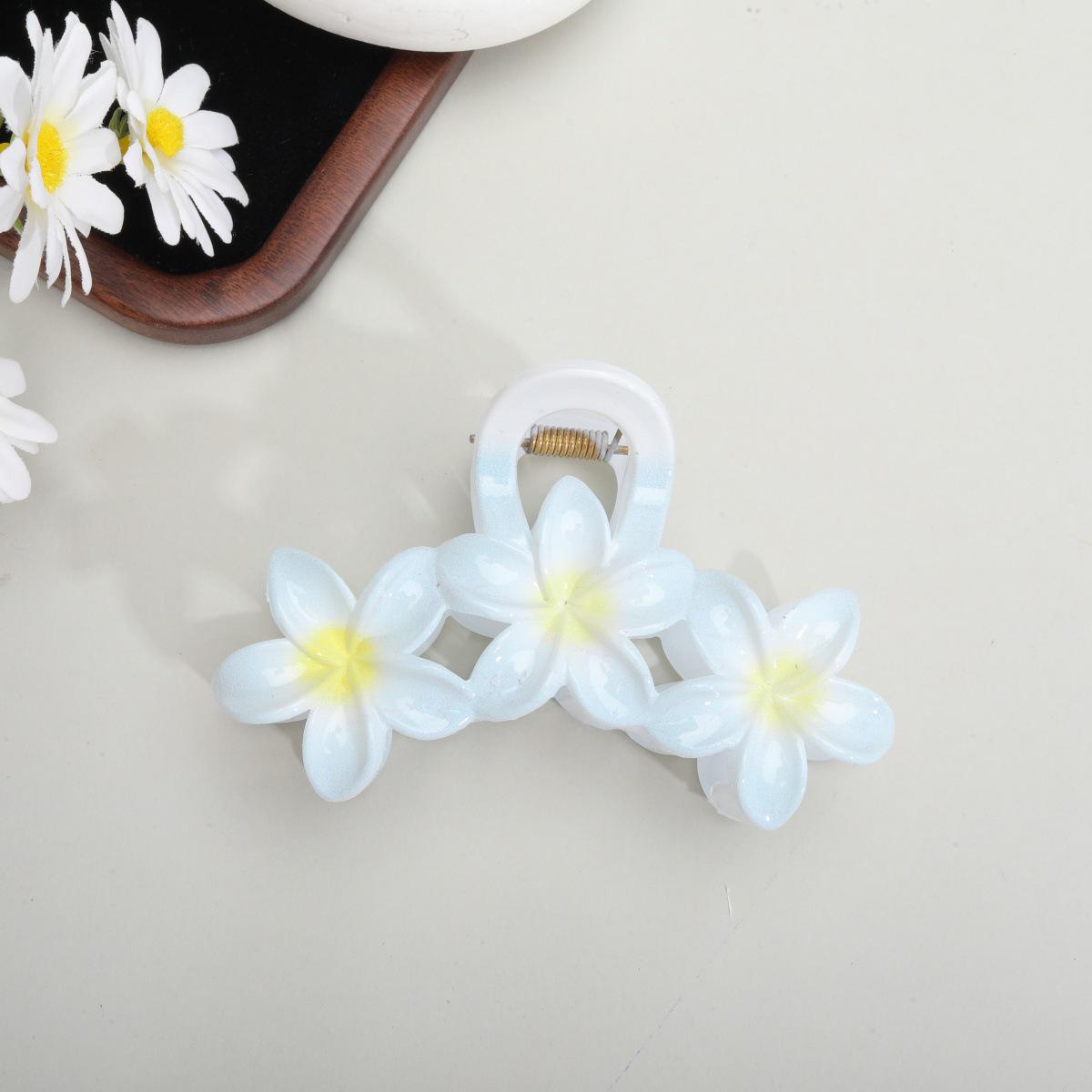 Trendy Translucent Plumeria Flower Hair Claw Clip - Versatile Accessory for Women