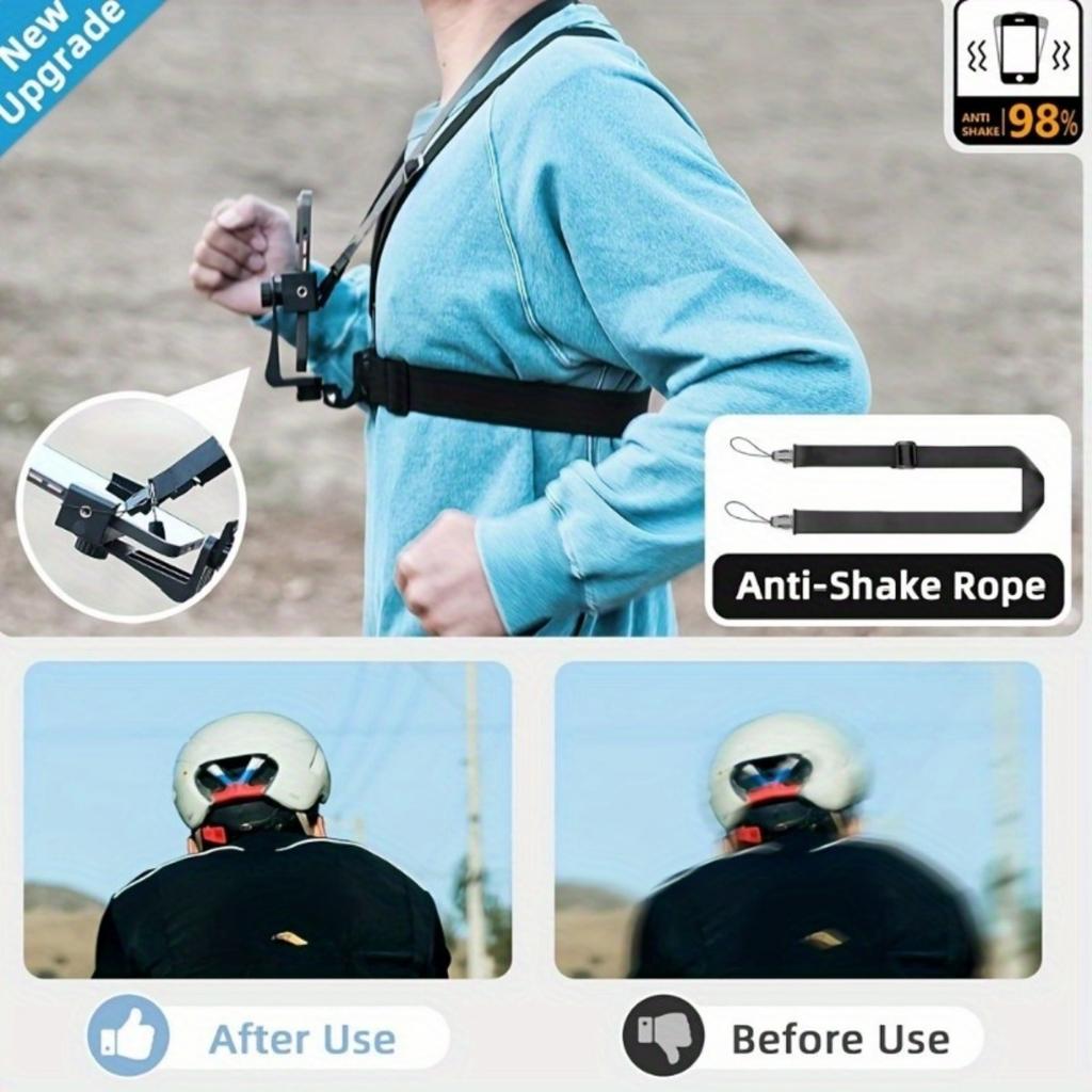 7-in-1 Anti-Shake Phone Chest Strap, Adjustable ABS Lanyard, Compatible with Phone & Camera Mount