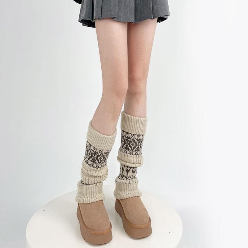 Elegant Knitted Boot Socks Women Girls Piled Up Socks Leg Warmer Enjoy Comfort for Daily Use in the Autumn and Winter