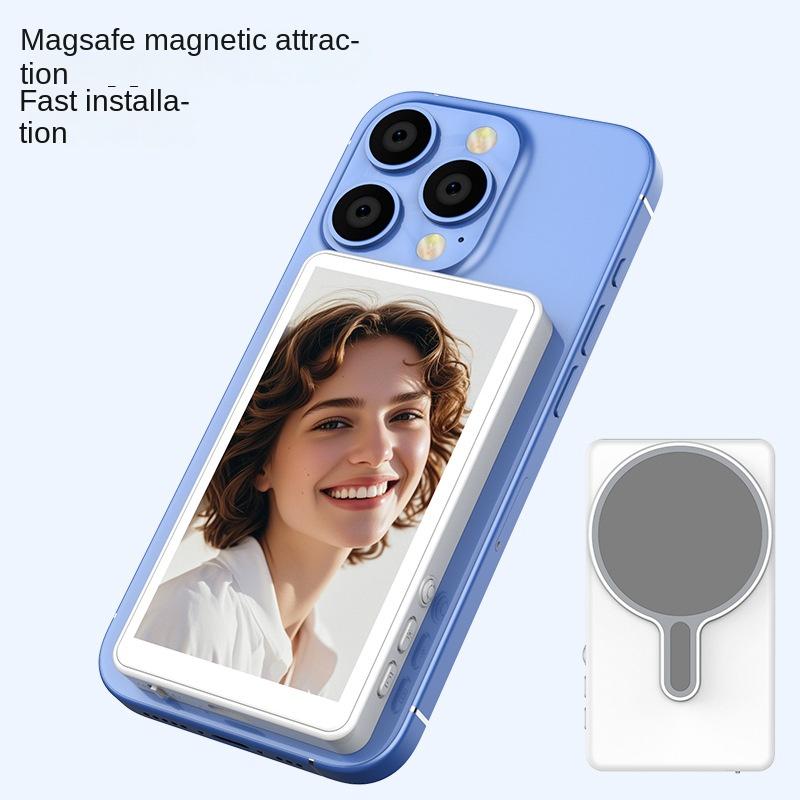 Wireless Magnetic selfie screen splitter, rear Display for phone, Mirror & screen projector for easy selfies & multitasking