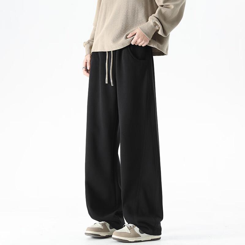 MONPOC Men's High-Street Wide-Leg Athletic Pants