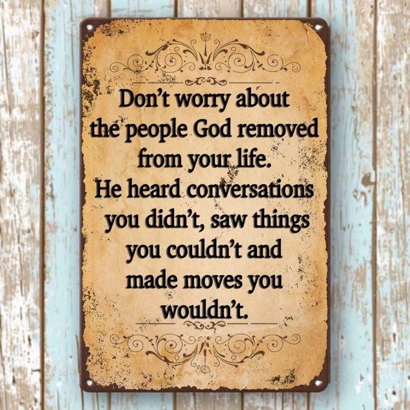 

Metal Wall Art Religious Sign God Hears You Vintage Home Office Gift