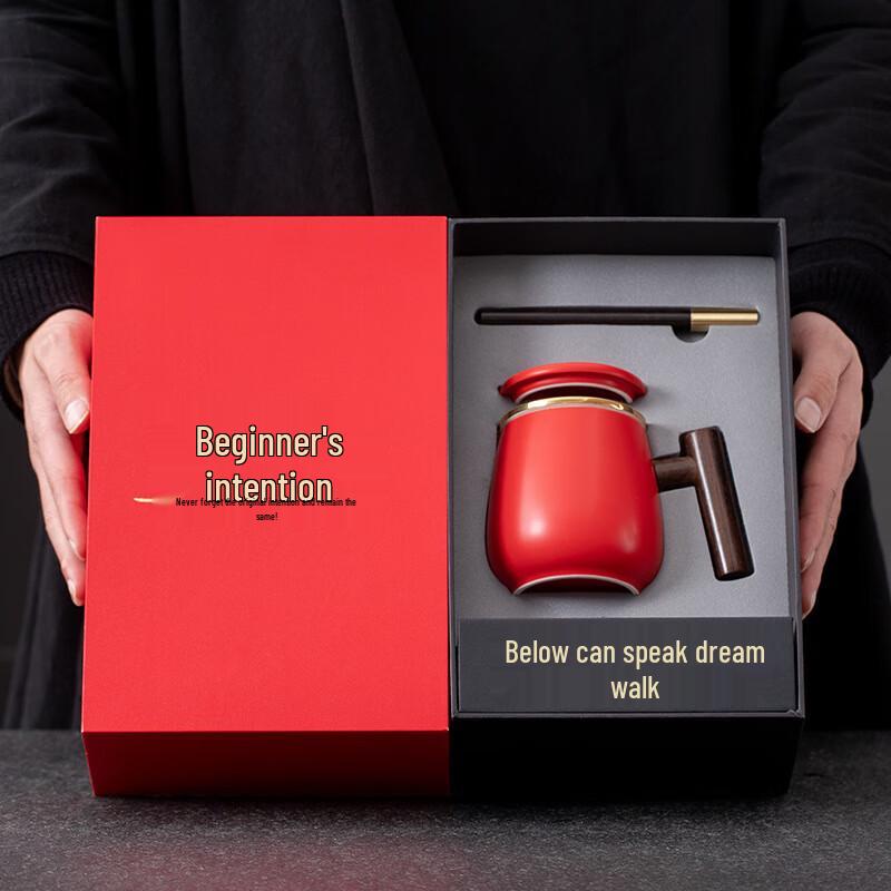 Chaxun Gold-Painted White Porcelain Dragon Handle Teacup Gift Set