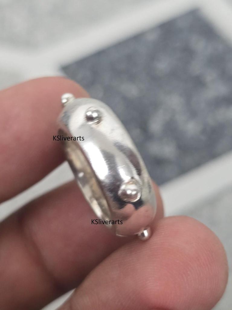Band Wide Cigar Band Ring, 925 Sterling Silver Ring, Dome Ring, Chunky Fidget Meditation Ring, Anxiety Knuckle Rings, Gift For Her