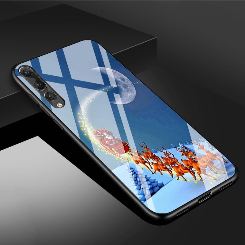 Чехол из закаленного стекла с Рождеством для Huawei P20 P30 P40 P40 Lite Pro Psmart Mate 20 30, чехол Huawei P20