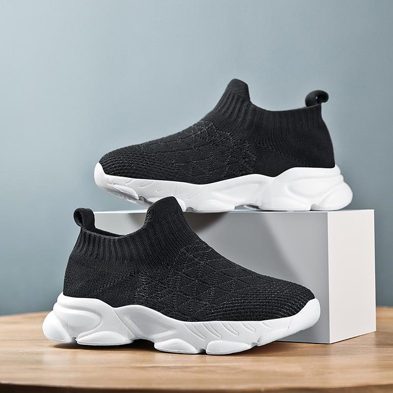 Casual Children Shoes for Boy Breathable Knit Sock Sneakers for Kids Lightweight Comfortable Slip Ons Shoes for Girls