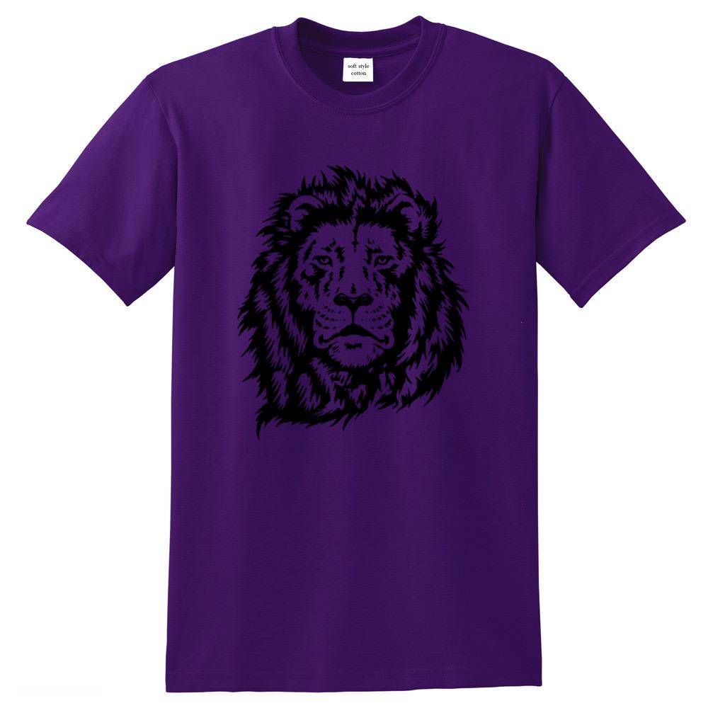 Lion print cool men t shirt mens 100 cotton short sleeve casual loose style tshirt oneck tshirt male man tee shirts