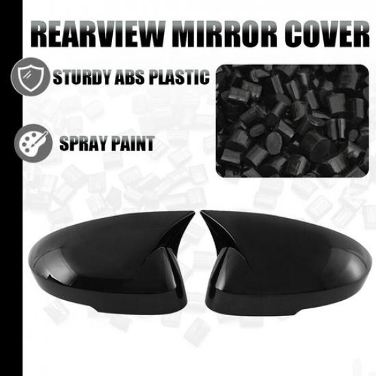 Fits Nissan Rogue 2021-2024 Gloss Black Side Rearview Door Wing Mirror Cover Cap
