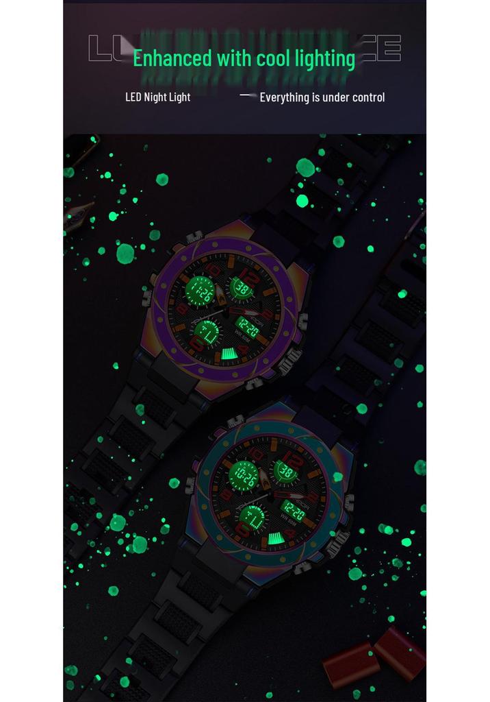 SANDA 739 Men's Dual Display Multi-function Waterproof Sports Watch
