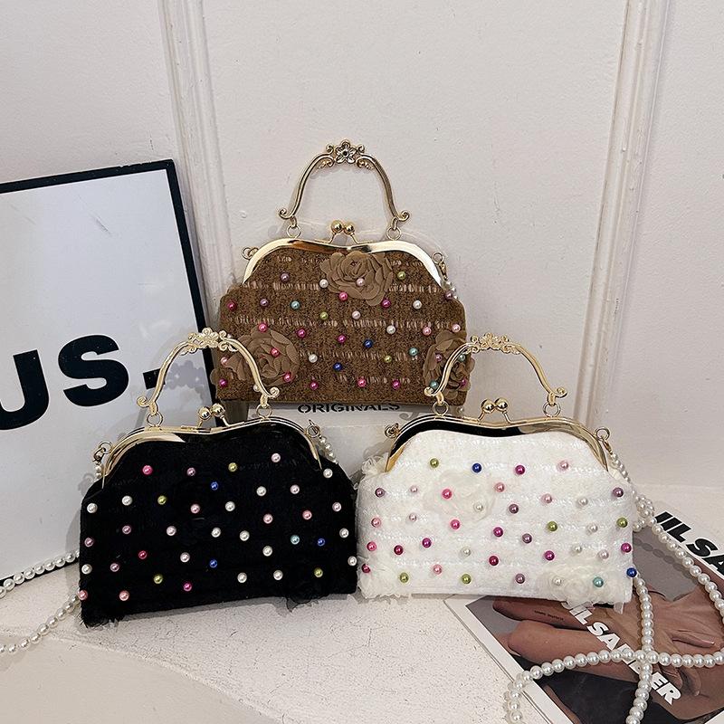 Fashion Portable Shell Bag 2025 New Foreign Trend Su Shoulder Bag Pearl Chain Messenger Women's Bag