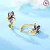 Iris Flower Stud Earrings Featuring Purple Flower Decorative Plants 925 Silver Earrings Woman Jewelry Anniversary Gift