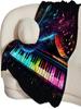 Colorful Guitar Music Note Throw Blanket Ultra Soft Fuzzy Plush Bedding X Inches Perfect Gifts for Music Lovers Women Girls Kids