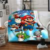 Super Mario Bros Adventure Flannel Blanket Super Soft Warm Cozy Blanket For Sofa Bed Office Travel Allseason Home Decor Gift